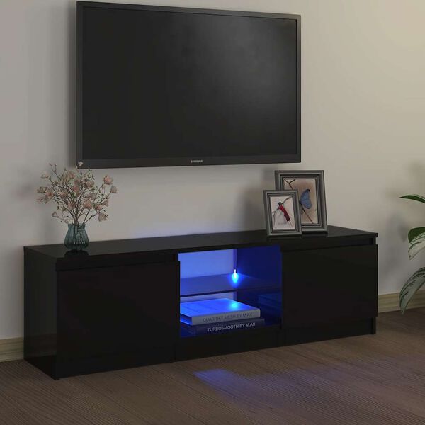 vidaXL TV-taso LED-valoilla musta 120x30x36 cm