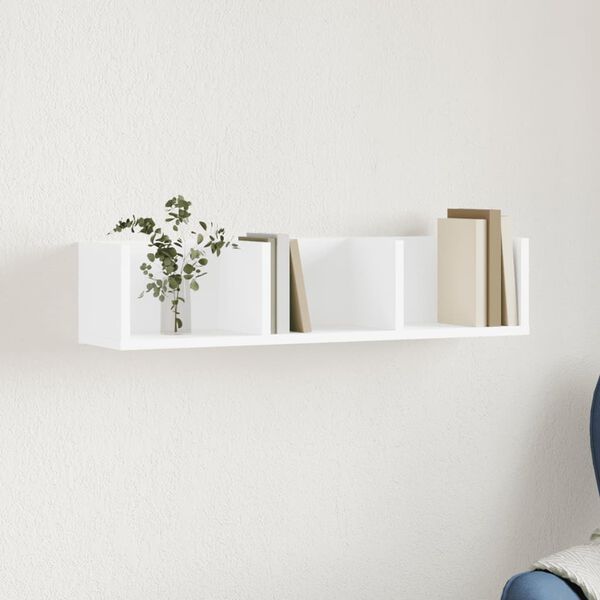 vidaXL Sein&auml;kaappi valkoinen 75x18x16,5cm tekninen puu