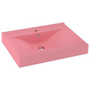 vidaXL Ylellinen pesuallas hanarei&auml;ll&auml; matta pinkki 60x46 cm keraami