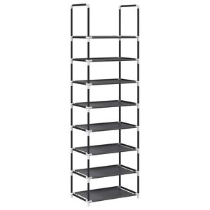 vidaXL kenk&auml;teline 8-tasoinen musta 44x28x145 cm kuitukangas