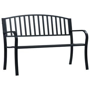 vidaXL Puutarhapenkki musta 120 cm ter&auml;s