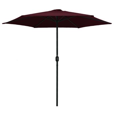 vidaXL Aurinkovarjo alumiinitanko 270x246 cm viininpunainen
