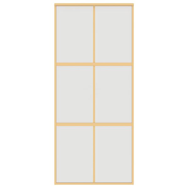 vidaXL Liukuovi kulta 90x205 cm himme&auml; ESG-lasi ja alumiini