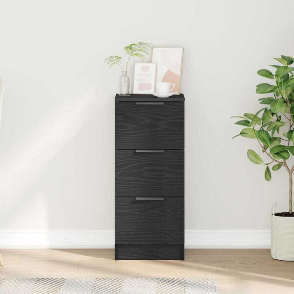 vidaXL Musta tammi sivupöytä Musta tammi 30 x 30 x 70 cm Tekninen puu