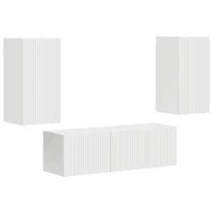 vidaXL TV-sein&auml;kaappi setti 4 pcs Valkoinen Tekninen puu