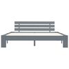 vidaXL Sängynrunko päätylevyllä harmaa 160x200 cm täysi mänty