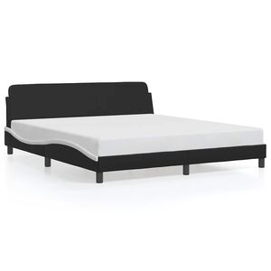 vidaXL S&auml;ngynrunko Dover musta ja valkoinen 180x200 keinonahka