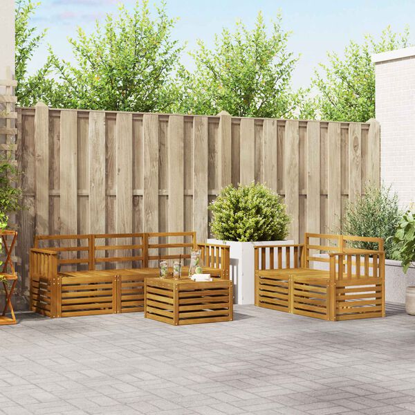 vidaXL Sohvasarjat 6 pcs Luonnollinen Tihe&auml; akasiapuu