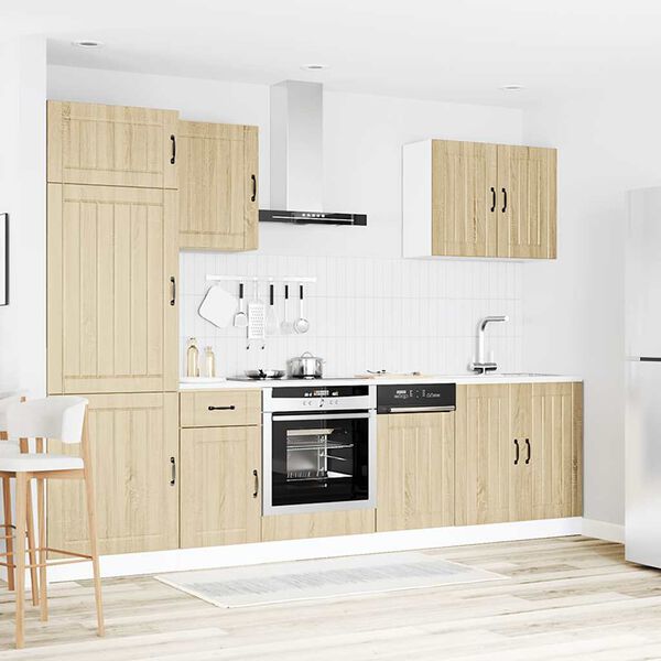 vidaXL 7osainen keitti&ouml;kaappisarja Lucca sonoma tammi suunniteltu puu