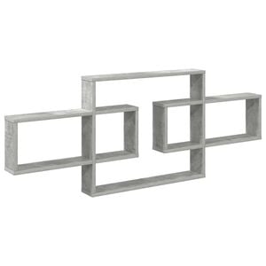vidaXL Sein&auml;hylly Betoninharmaa 130 x 10 x 50 cm Tekninen puu