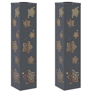 vidaXL Aurinko LED-polkuvalo 2 kpl L&auml;mpim&auml;n Valkoinen 18 x 18 x 80 cm