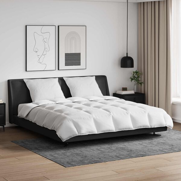 vidaXL Peittosarja tyynyllä 3 pcs Valkoinen Untuvahöyhen