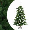 vidaXL Muovinen joulukuusi koristeilla 120 cm 150 LEDi&auml;