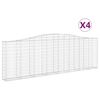 vidaXL Kaarevat kivikorit 4 kpl 400x30x120/140 cm galvanoitu rauta