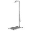 vidaXL Puutarhasuihku harmaalla alustalla 230 cm ruostumaton ter&auml;s