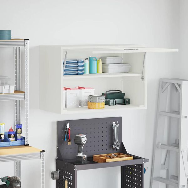 vidaXL Sein&auml;hylly autotalliin Valkoinen 80 x 40 x 53 cm