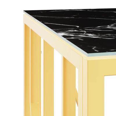 vidaXL Sohvapöytä kulta 50x50x50 cm ruostumaton teräs ja lasi