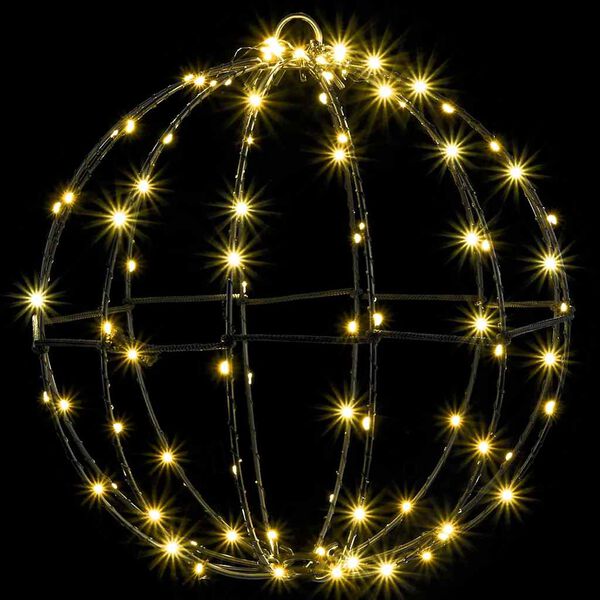 vidaXL Pallo 96 LED-valoilla Lämmin valkoinen 30 cm Metalli