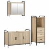vidaXL Kylpyhuoneen kaappisetti 3 kpl Sonoma-tammi 40 x 36 x 109,5 cm