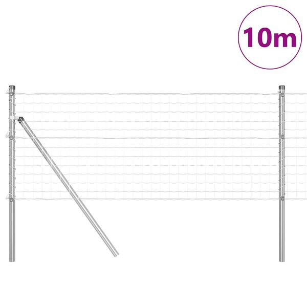 vidaXL Aita ja Tuki Hopea 0,8 x 10 m Ter&auml;s ja PVC