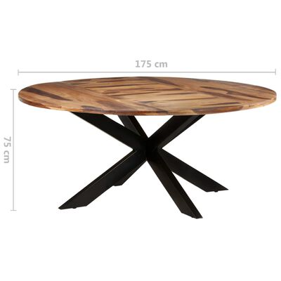vidaXL Ruokapöytä pyöreä 175x75 cm akaasiapuu hunajaviimeistelyllä