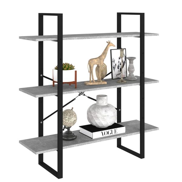 vidaXL Kirjahylly betoninharmaa 100x30x105 cm tekninen puu