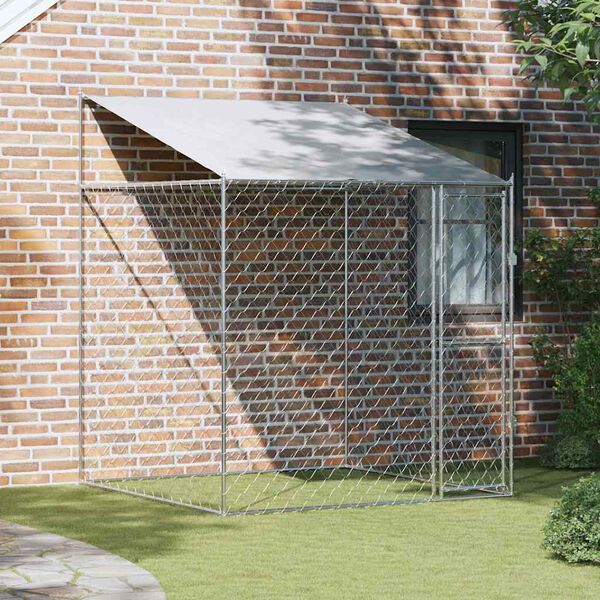 vidaXL Koiranhäkki 200 x 200 x 258 cm Teräs ja PE