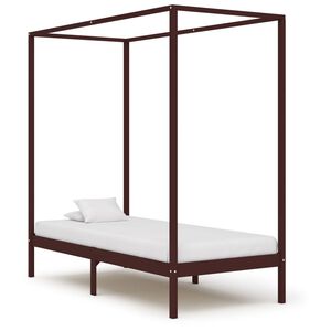 vidaXL Pylv&auml;ss&auml;nky tummanruskea t&auml;ysi m&auml;nty 90x200 cm