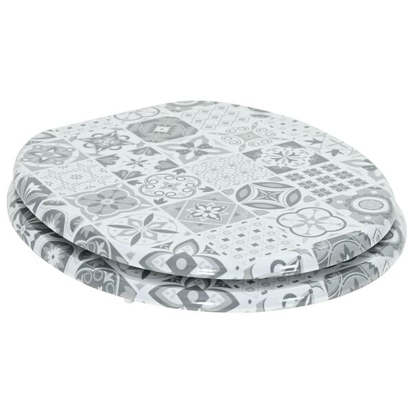 vidaXL WC-istuin Harmaa 44 x 38 cm MDF-levy