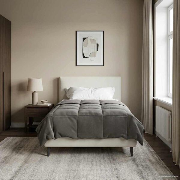 vidaXL Koko Vuoden Peitto Vaaleanharmaa 135 x 220 cm Mikrokuitu