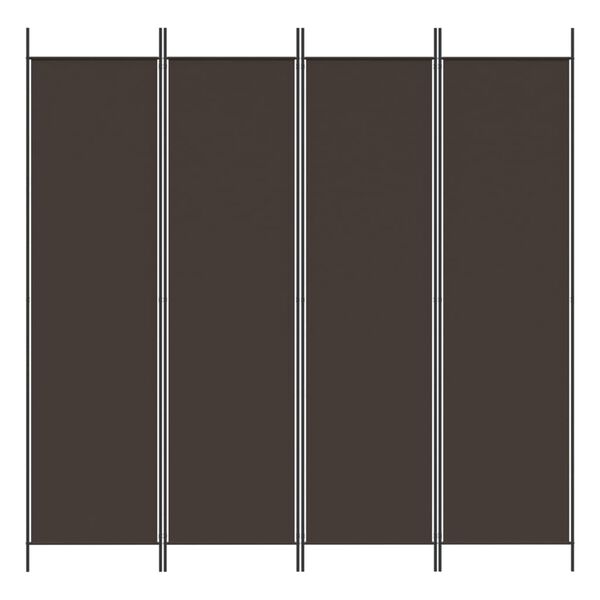 vidaXL 4-paneelinen Tilanjakaja ruskea 200x200 cm kangas