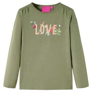 Lasten pitk&auml;hihainen T-paita khaki 104