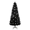 vidaXL Joulukuusi LED-lumihiutaleilla musta 240 cm kuituoptiikka