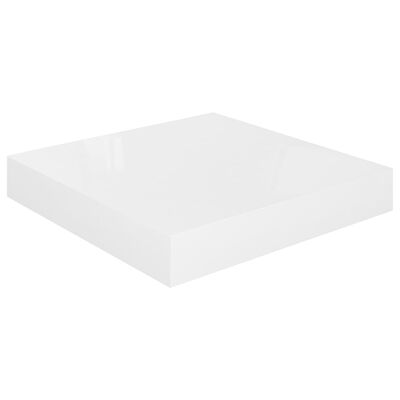 vidaXL Kelluva seinähylly korkeakiilto valkoinen 23x23,5x3,8 cm MDF