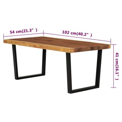 vidaXL Sohvapöytä täysi sadepuu 102x54x41 cm