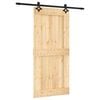 vidaXL Liukuovi 95 x 210 cm Massiivinen m&auml;nty (k&auml;sittelem&auml;t&ouml;n)