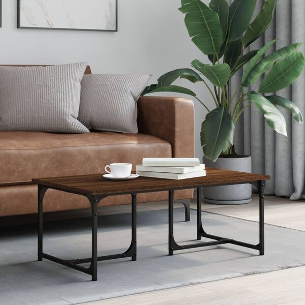 vidaXL Sohvap&ouml;yt&auml; ruskea tammi 90x50x35 cm tekninen puu