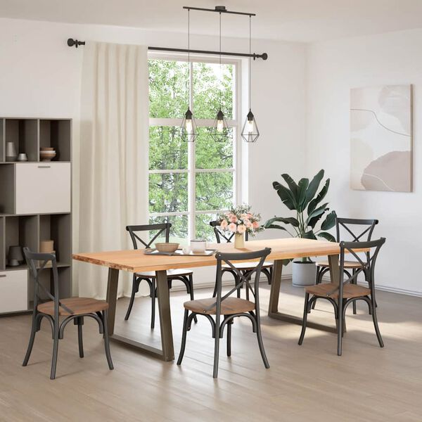 vidaXL Ruokap&ouml;yd&auml;n jalat V-muotoiset 2 kpl Luonnonv&auml;rinen ter&auml;s 90x(72-73,3) cm Ter&auml;s