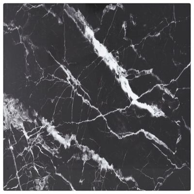 vidaXL Pöytälevy musta 30x30 cm 6 mm karkaistu lasi marmorikuvio