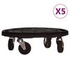 vidaXL Kasvirullakko py&ouml;rill&auml; 5 kpl 40 cm halkaisija musta 275 kg