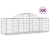 vidaXL Kaarevat kivikorit 8 kpl 200x50x60/80 cm galvanoitu rauta