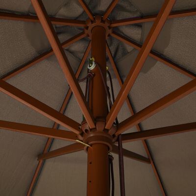 vidaXL Aurinkovarjo puurunko 330 cm ruskeanharmaa