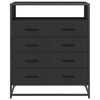 vidaXL Laatikosto musta 70x41x83,5 cm tekninen puu
