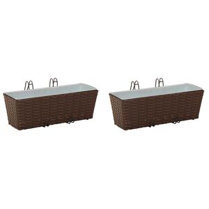 vidaXL Kaide 2 kpl Ruskea 50 x 17 x 17 cm Metalli