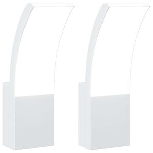 vidaXL LED Ulkosein&auml;valot 2 kpl valkoinen valualumiini
