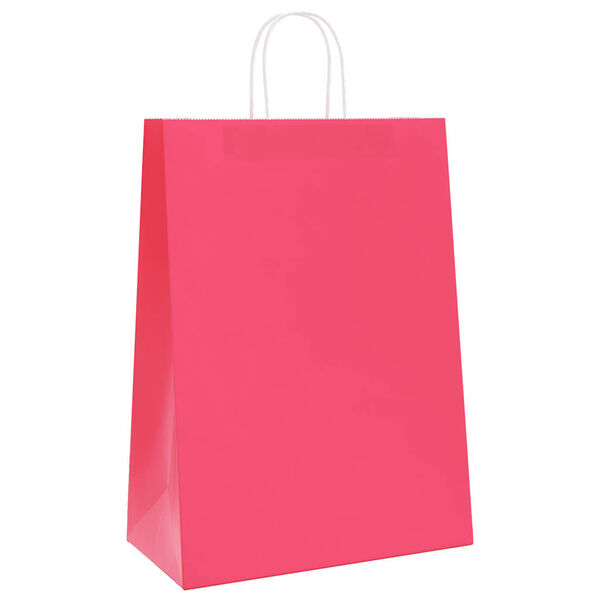 vidaXL Paperikassit 50 kpl kahvoilla pinkki 32x17x44 cm