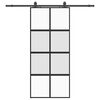 vidaXL liukuovi laitteistosarjalla musta 90x205 cm karkaistu lasi