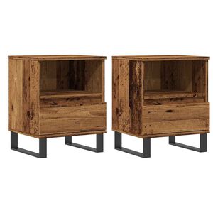 vidaXL Y&ouml;p&ouml;yt&auml;kaapit 2 kpl vanha puu 40x35x50 cm suunniteltu puu