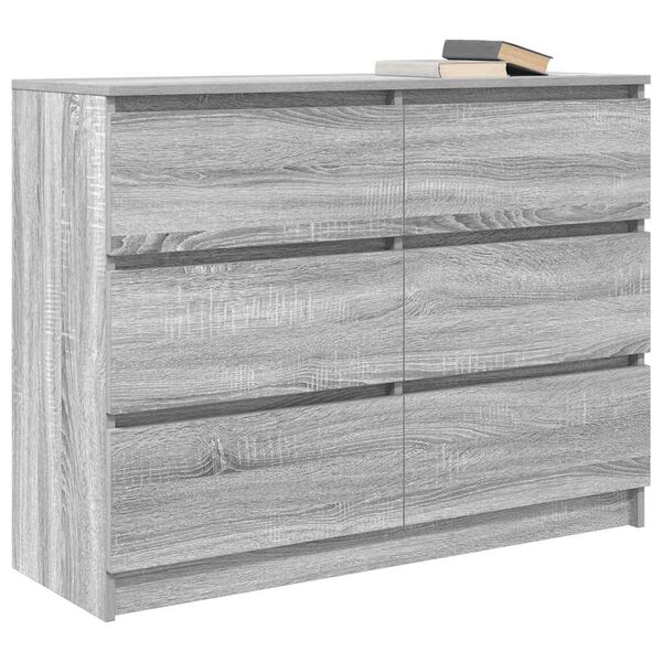 vidaXL Senkki Harmaa Sonoma 100x35x76 cm Engineered Wood