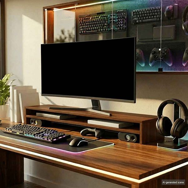 vidaXL N&auml;ytt&ouml;teline ruskea tammi 100x24x13 cm tekninen puu